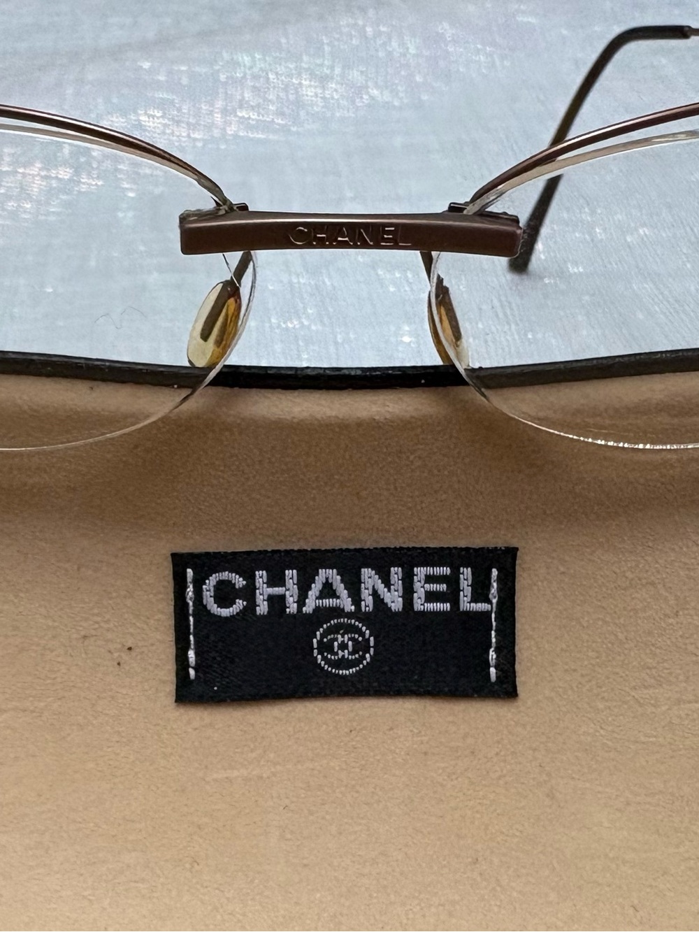 Vintage Chanel Women's Rimless Eyeglasses in Bronze L3665242